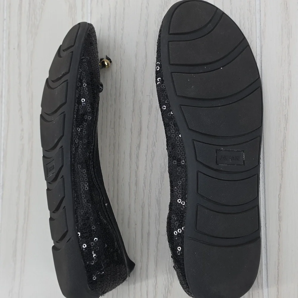 J. Khaki Black‎ Sequence Ballet Flats with Bow Kori 4.5M